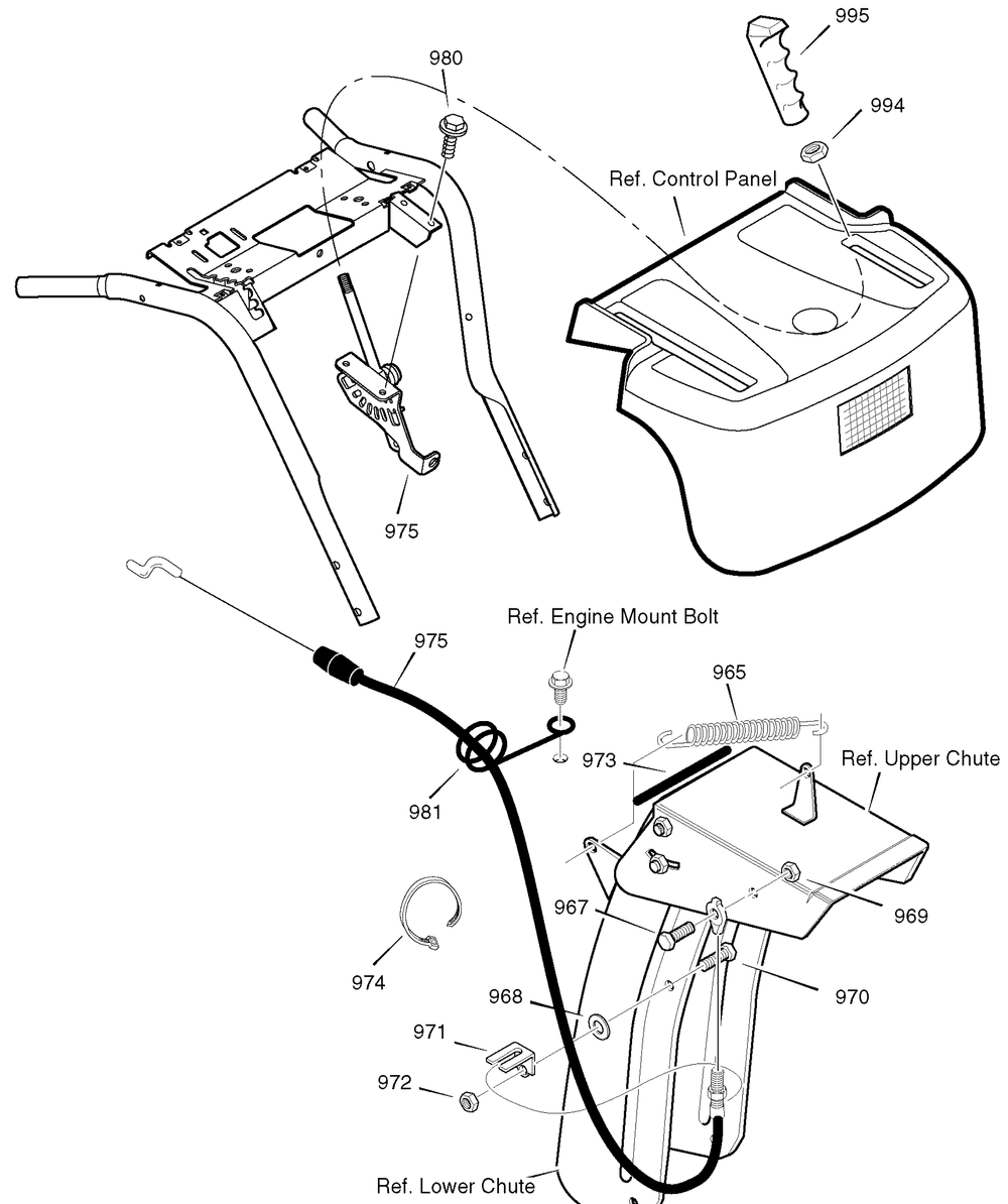 Remote Control Diagram and Parts List for 627904X16B 2004 Briggs and Stratton Snow Blower